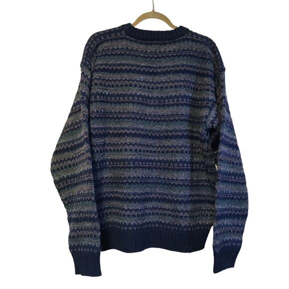 Deadstock VTG 90s Knit Sweater Mens XL Grandpacore Dad Cosby Wool Blend Biggie - Picture 3 of 9